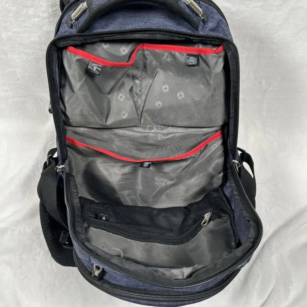 SWISSGEAR Scansmart TSA Friendly Tablet Laptop Backpack Blue Denim Padded